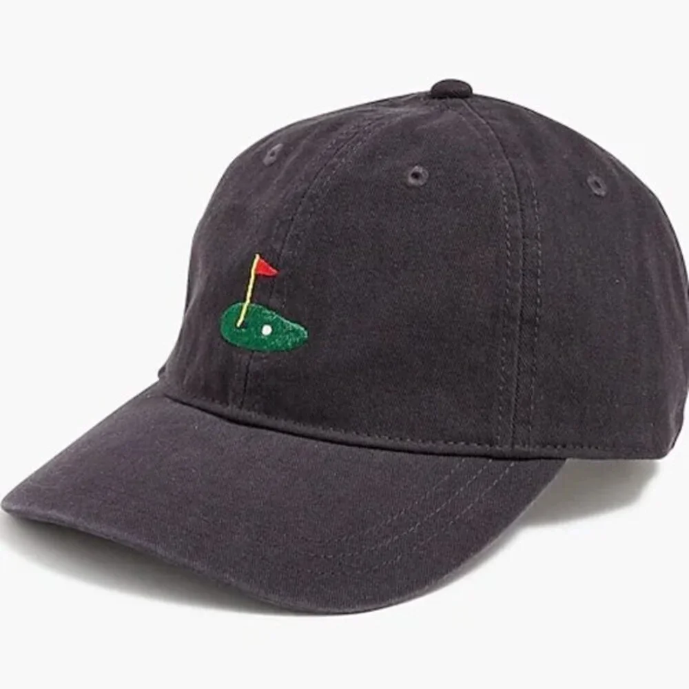 J Crew Men's Golf Graphic Embroired‎ Hat Navy Adjustable Strap